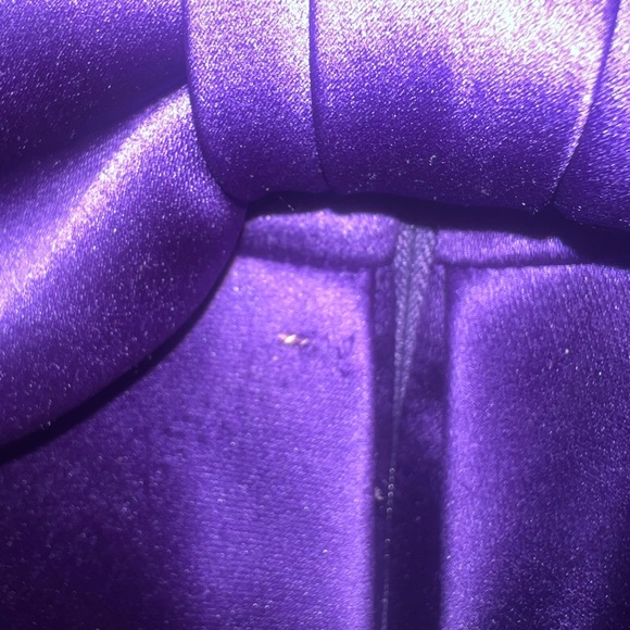 NWT Kay Unger Fit & Flair Satin Sleeveless Open Back with Bow Purple Sz2 - Picture 11 of 16